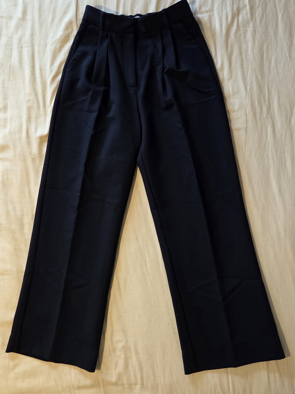 Women's Abercrombie & Fitch Black Pleated Wide-Leg Dress Pants